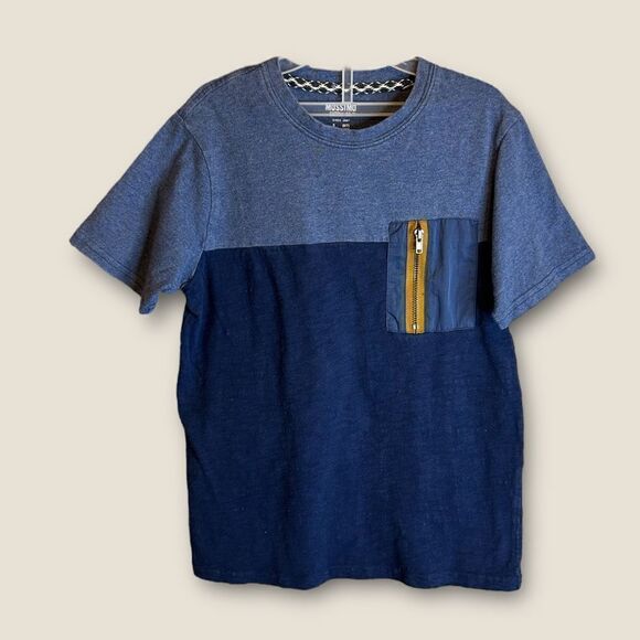 5 for $25🔥Boys Small (6/7) Mossimo Blue Two Tone T-Shirt with Pocket Front - Picture 1 of 5